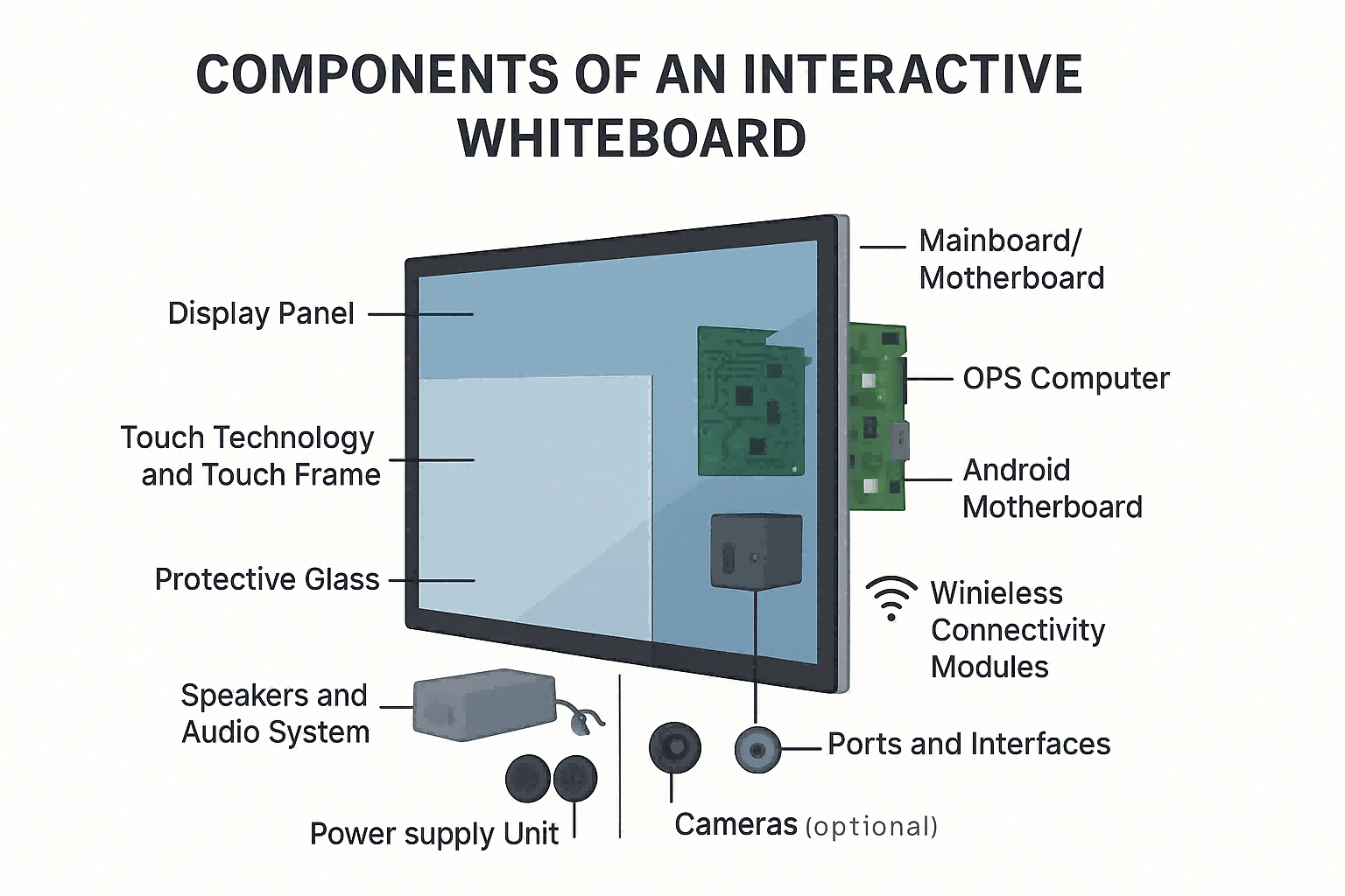 Interactive whiteboard components